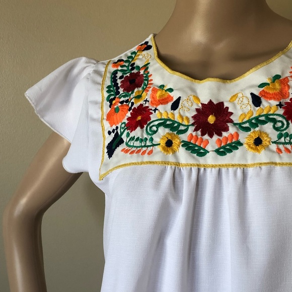 Hailey & Co. Tops - White Embroidered Shirt
